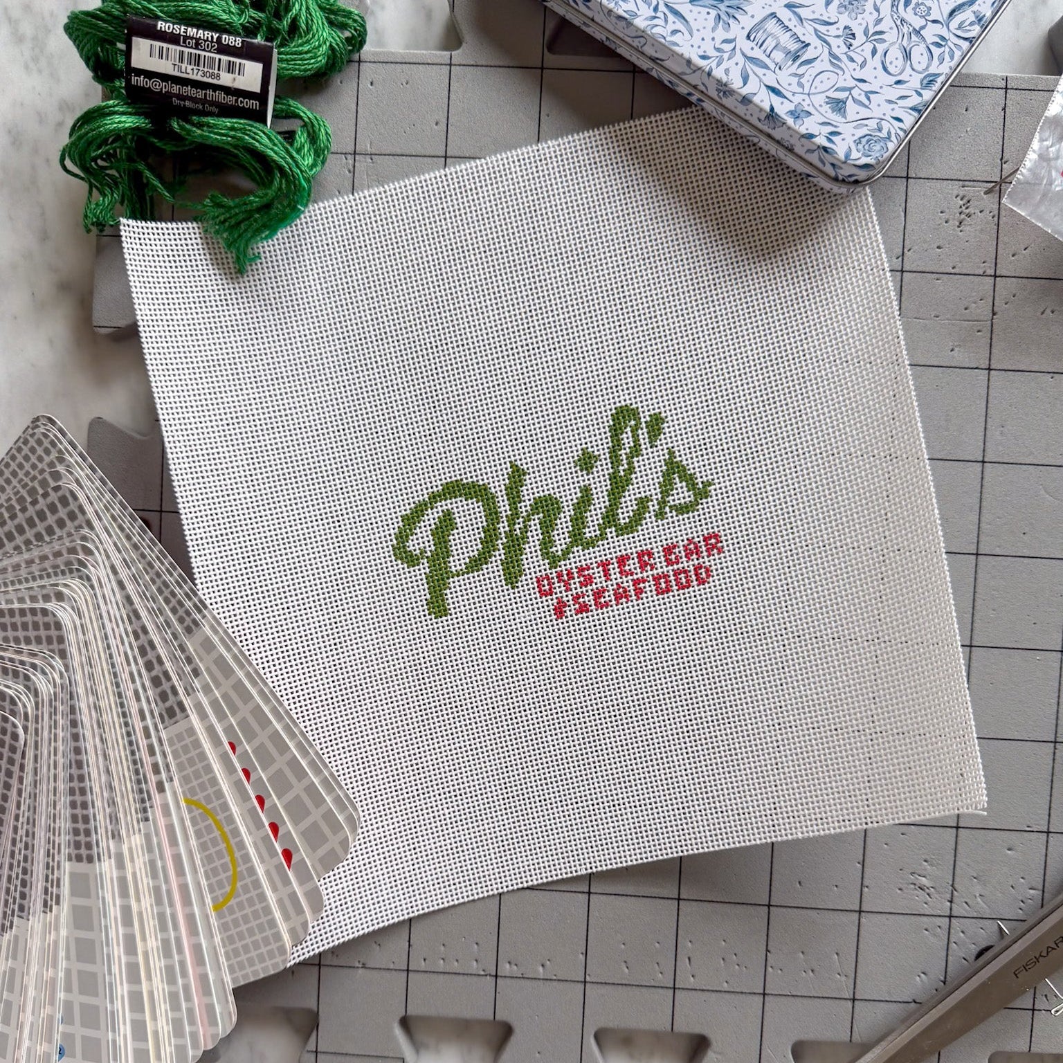 Phil’s Oyster Bar Needlepoint Canvas