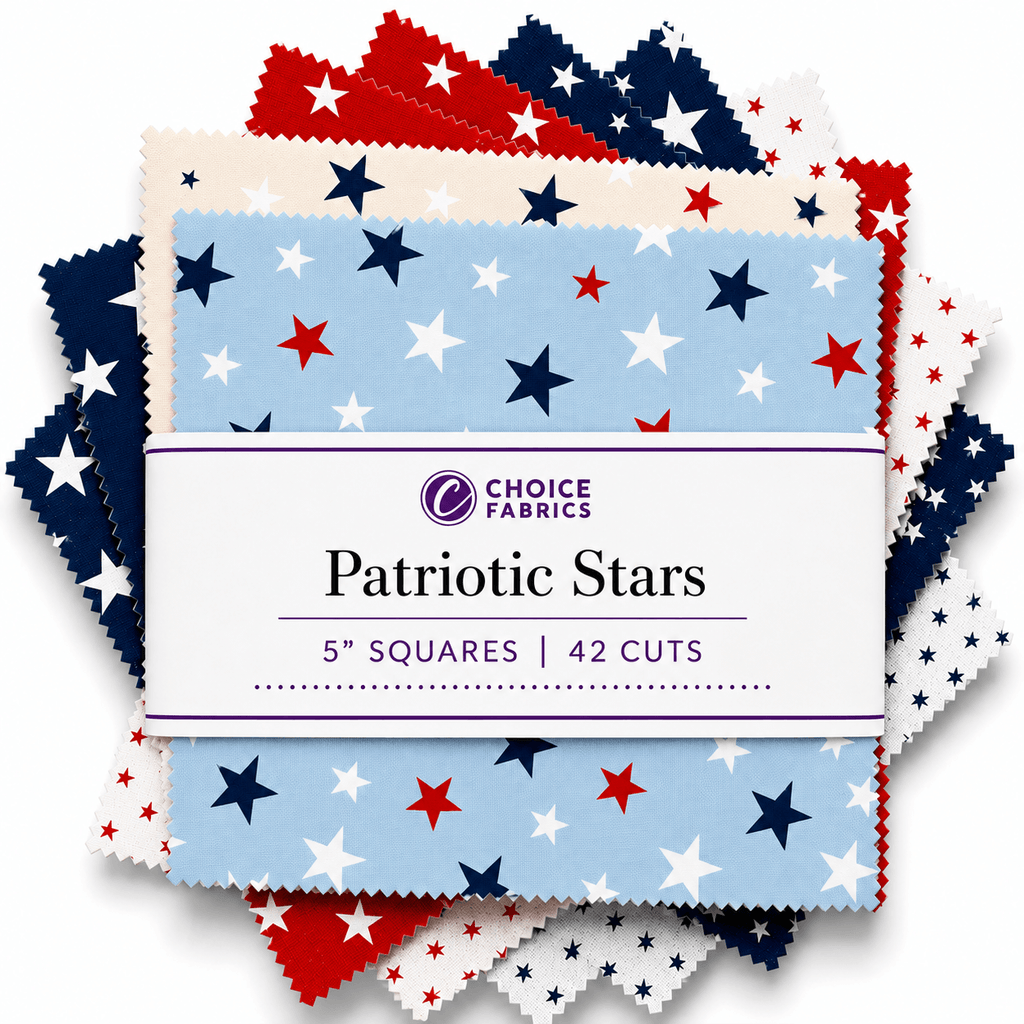 Patriotic Stars - 5x5 Charm Pack (42 Squares)